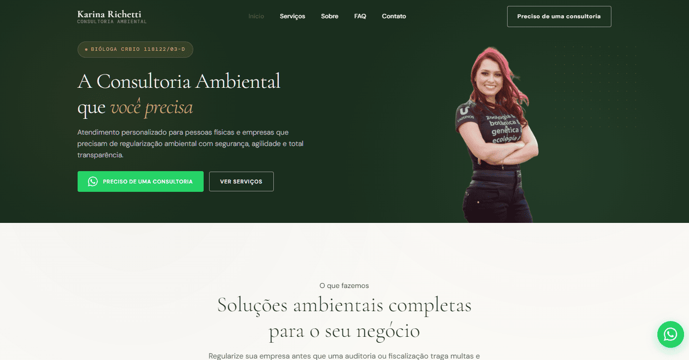 Site para bióloga