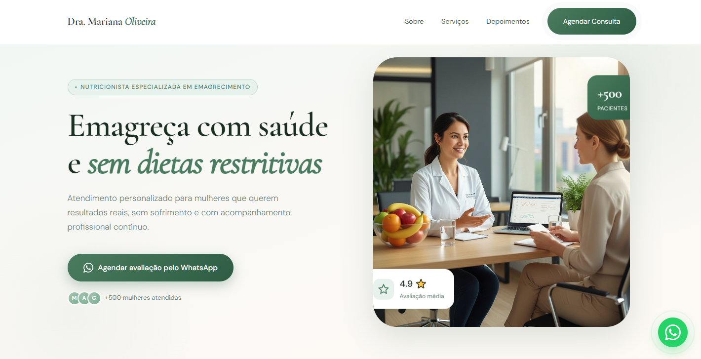 Site para nutricionista